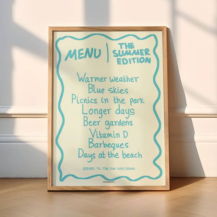 Createdbyharry - Wholesale Art Print - The Summer Menu Print6