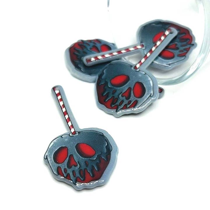 Creepy Christmas Poison Apple Charms, 27x47mm for wholesale by Guerrilla Charm