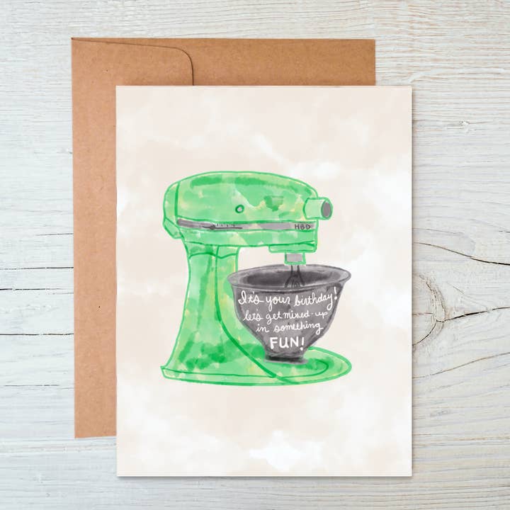 Retro Mixer Geburtstagskarte für den Großhandel von Marigold Press