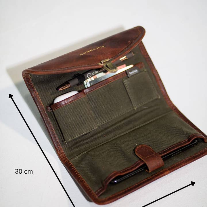 Dark red Leather Denali Everyday Tech Wallet for wholesale on Faire3