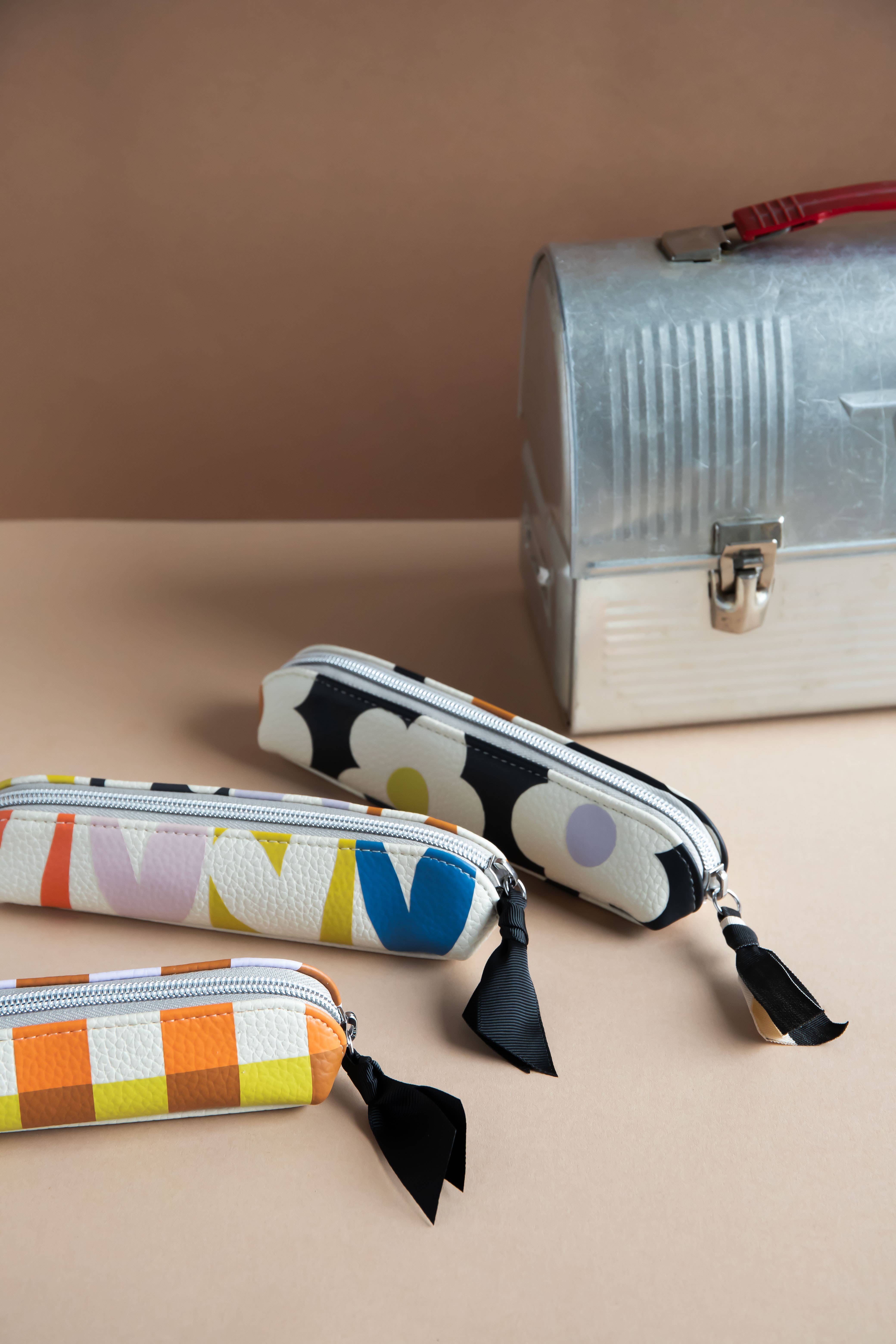 Caroline Gardner – wholesale Pencil case/pouch – Multi Flower Charcoal Pencil Case5