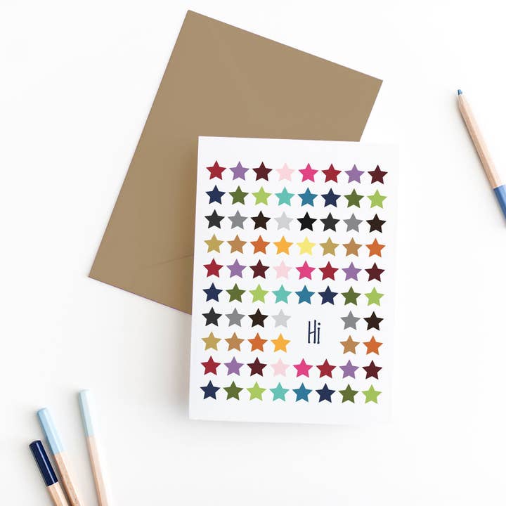 cartão de saudação rainbow stars | felicidades por atacado de Smiles By Megan | Zatetic Studios, LLC