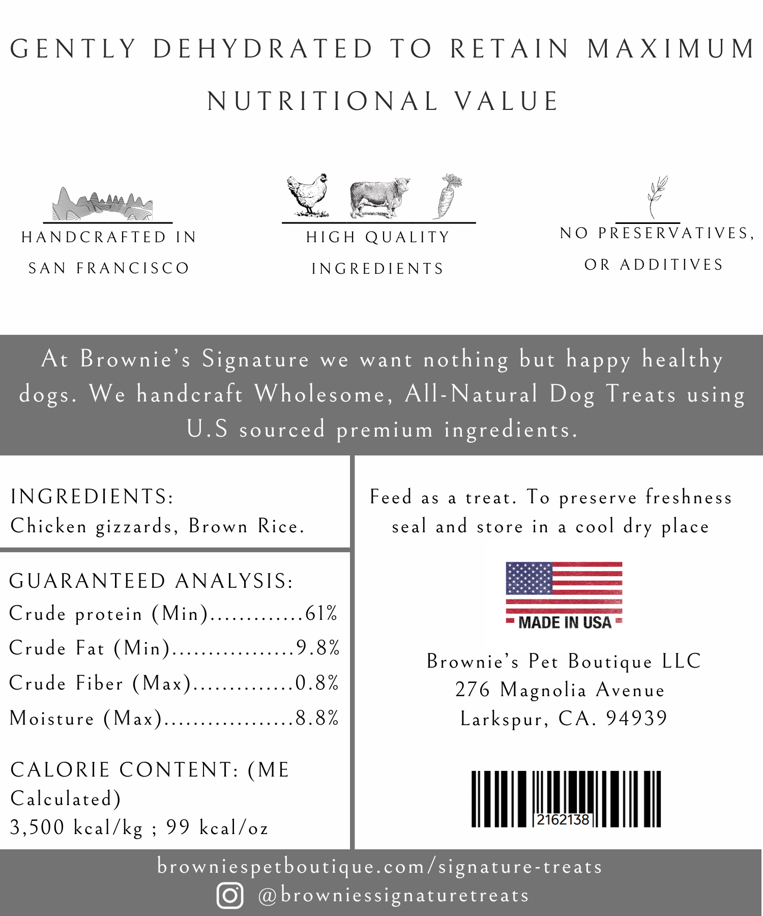 Brownie's Dog Treats - Wholesale Pet Treats - Dog - Chicken Gizzards & Rice Bites (BULK)4