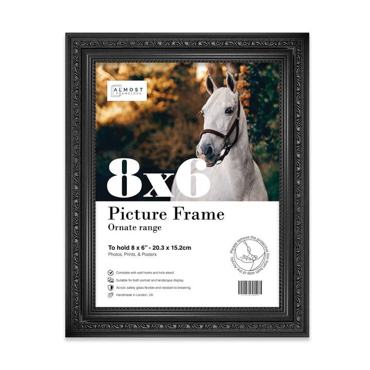 8x6 Black Ornate Picture Frame 8"x6" for wholesale on Faire0