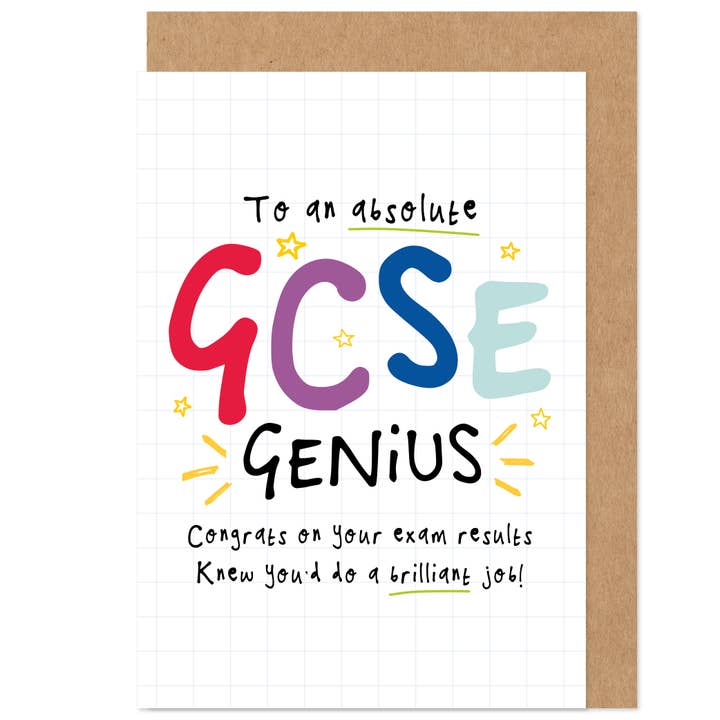 GCSE Genius Congratulations Exam Results Card for wholesale by Bow & Bell
