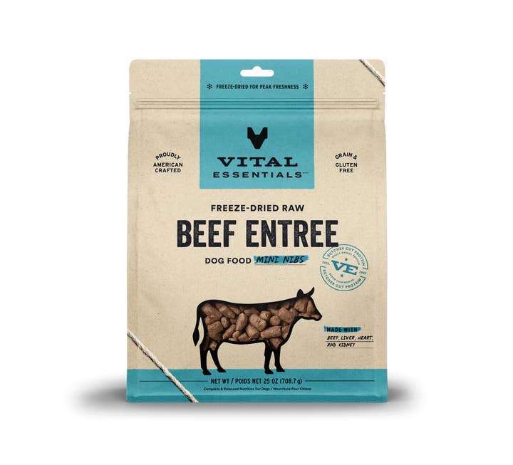 Pet Palette Distribution - Wholesale Pet Food - Dog - Vital Essentials Raw Beef FD Dog Food Mini Nibs 25 oz2