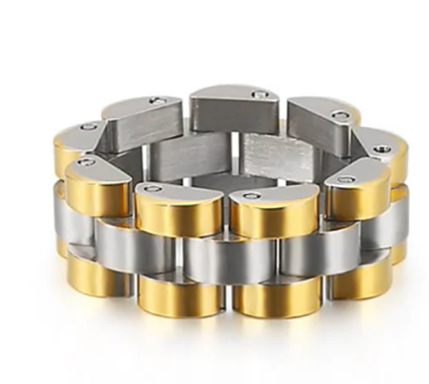 HoopLa - Wholesale Chain Ring - Roll X- Watch band Ring- Stainless steel 14K18