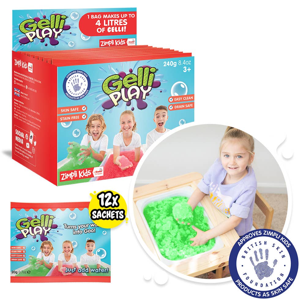Eco Gelli Baff Blue 1 Bath Pack or 6 Play Uses Certified Biodegradable Toy Turn water into colourful goo Childrens Sensory & Bath Toy 