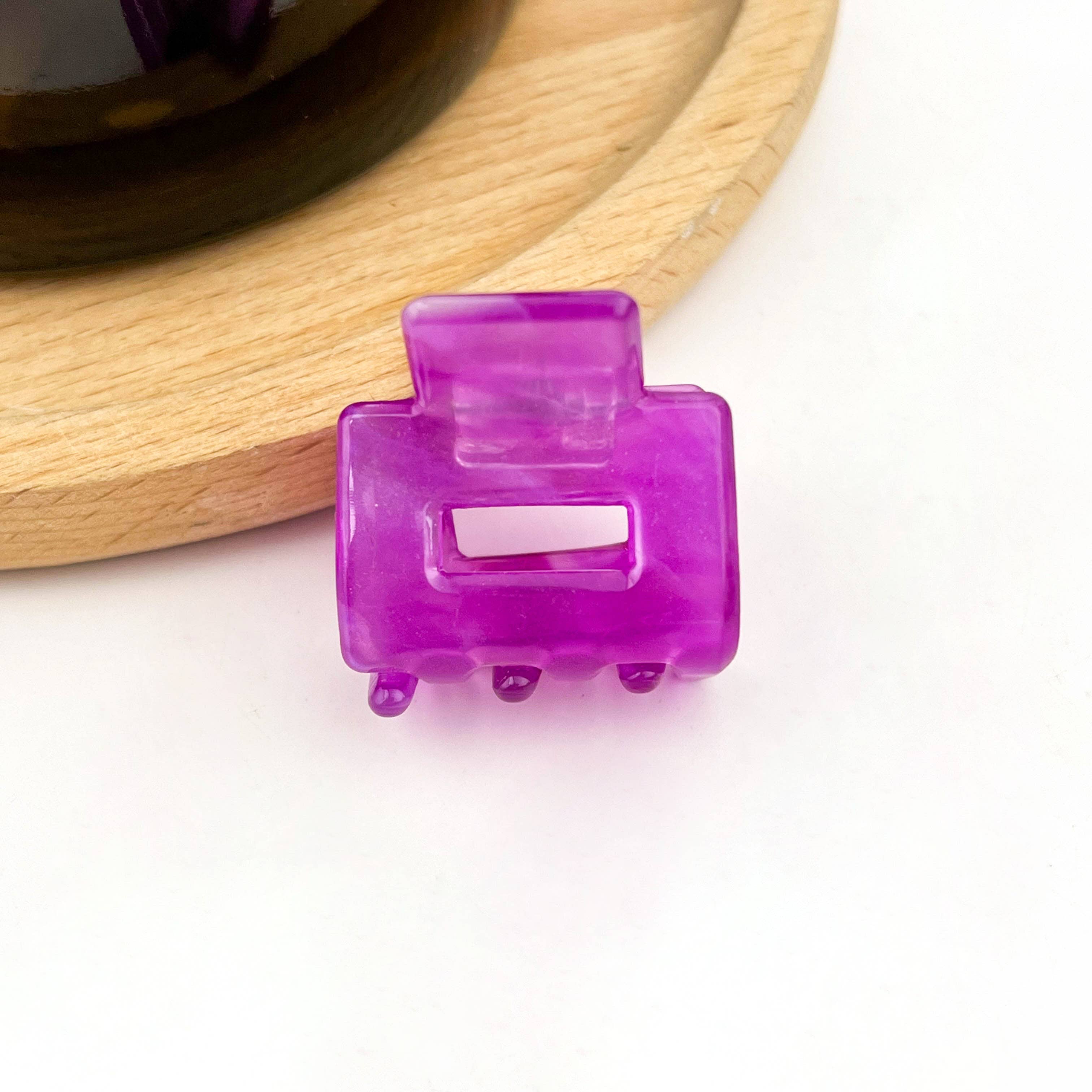 TheDivaSoap - Wholesale Hair Clip - Women's - 0.98'' Acetate Colorful Mini Square Hair Claw Clip4