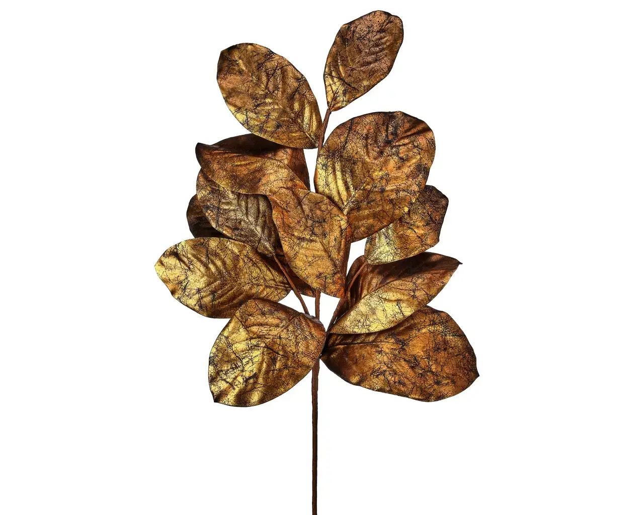 CMC Wholesale – wholesale Artificial flowers – Gilded Magnolia Leaf 37″ Spray – Gold/Bronze0