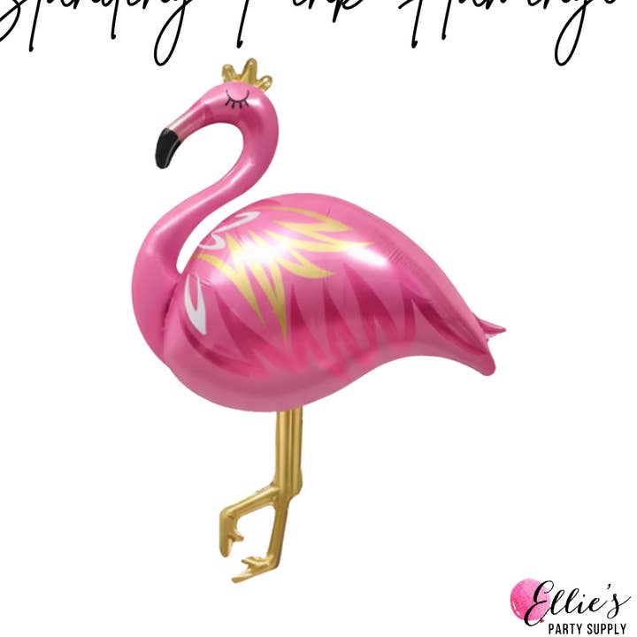Standing Flamingo Balloon for wholesale by Ellie's Party Supply