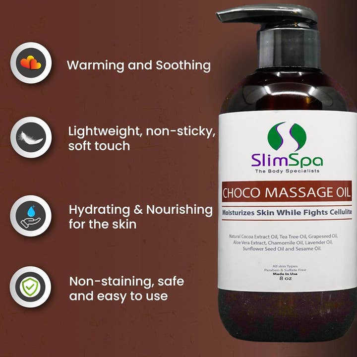 SlimSpa The Body Care Specialists - Wholesale Massage Oil/Gel - Choco Body Massage Oil 8oz3