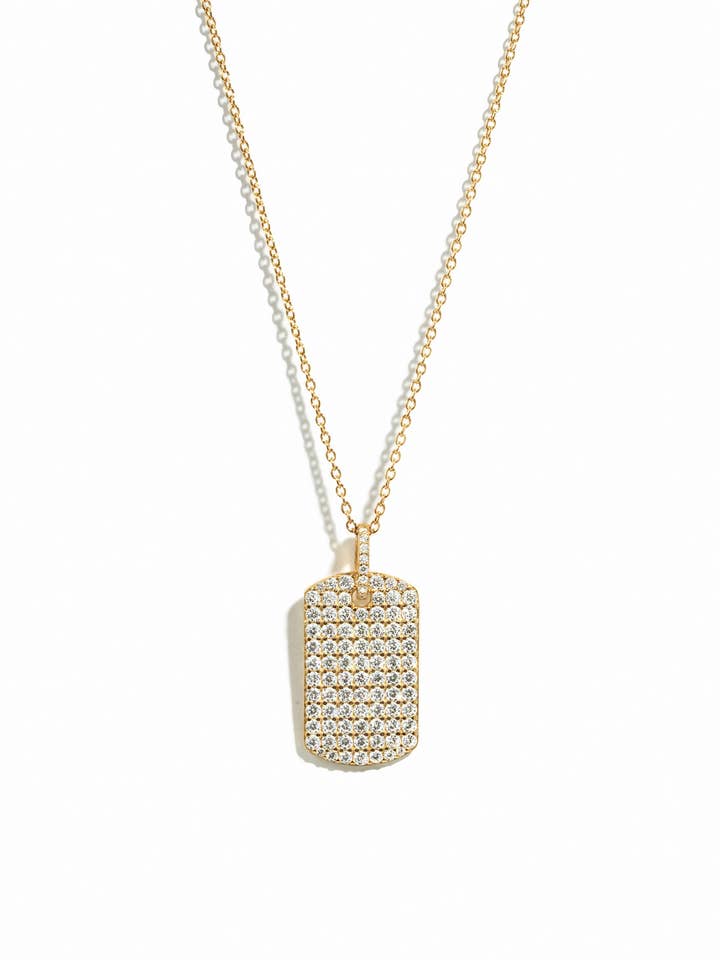 Pavé Dog Tag Necklace for wholesale by Sami Jewels
