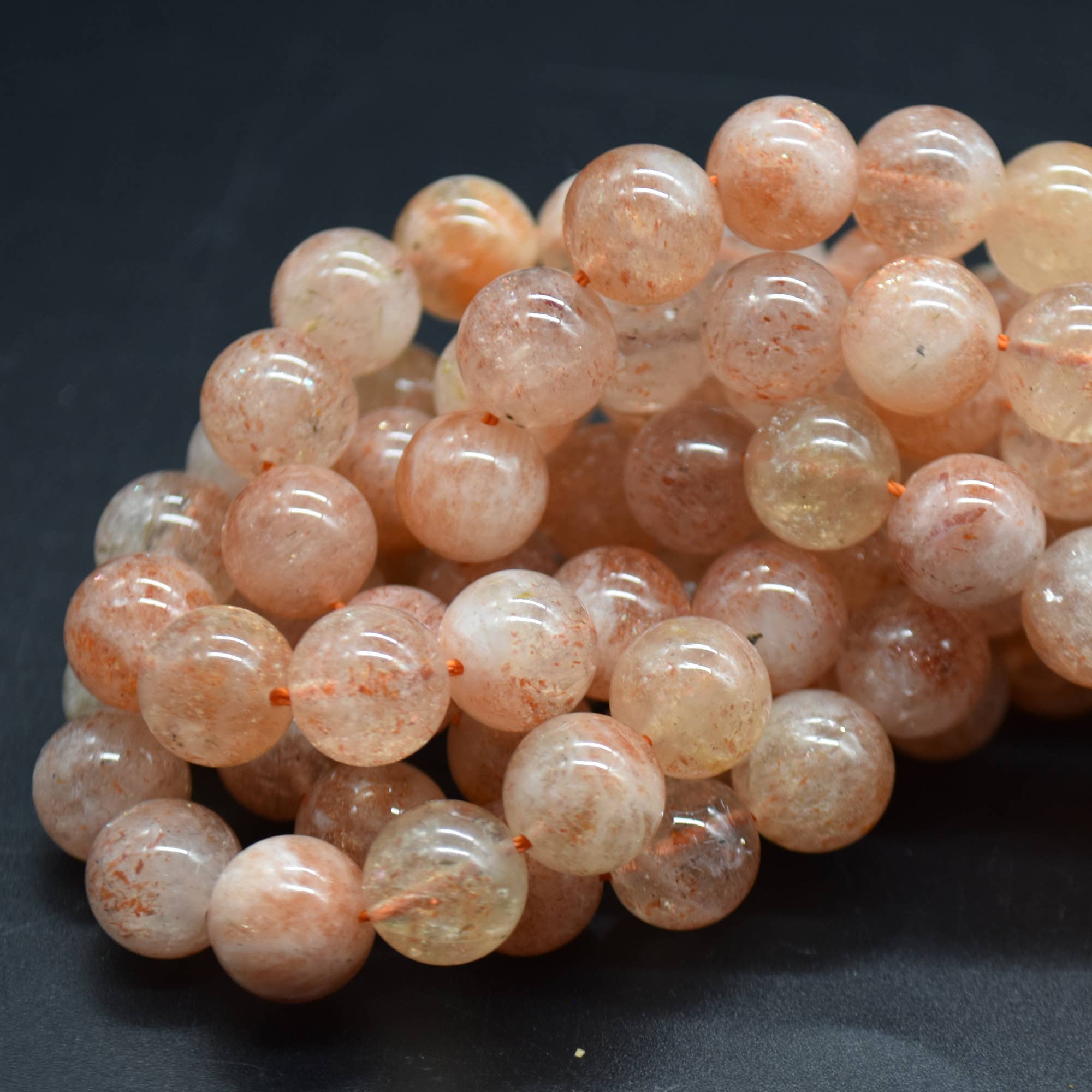 Oriental Direct Craft Supplies - Wholesale Beads - Grade A Natural Sunstone Semi-precious Round Beads2