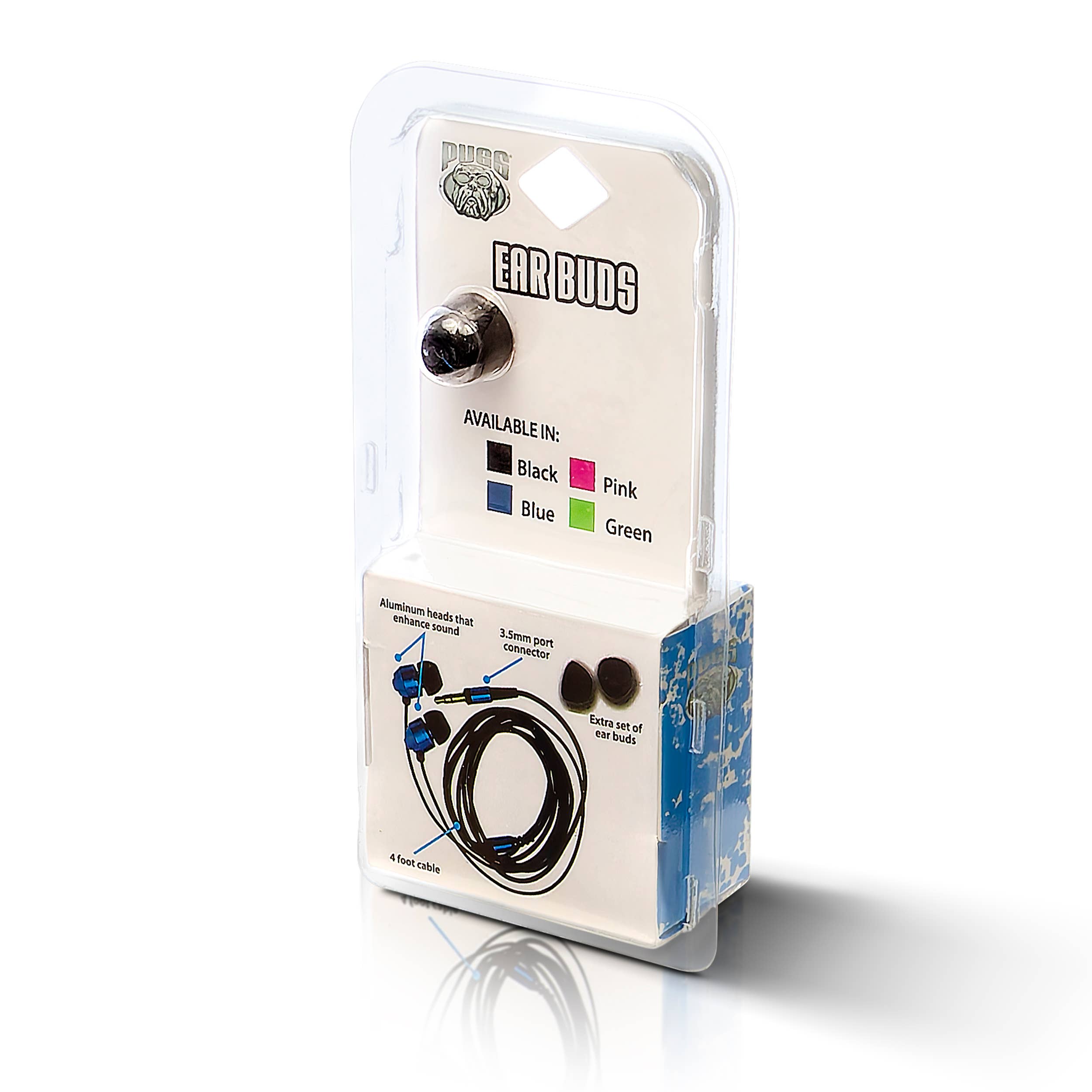 Wholesale PUGS In Ear Wired Headphones, Earbuds with Microphone