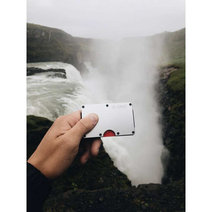 Grid Wallet // Silver Aluminum for wholesale on Faire3