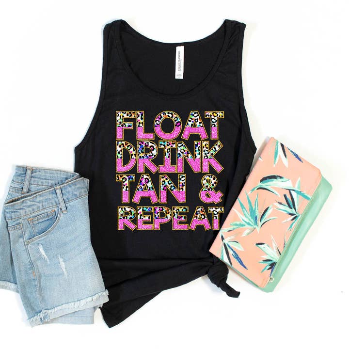 Float Drink Tan- Leopard for wholesale by Southern Attitude Designs Inc