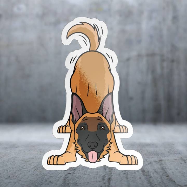 Autocollant - Malinois belge espiègle pour la vente par Two Feet Treats