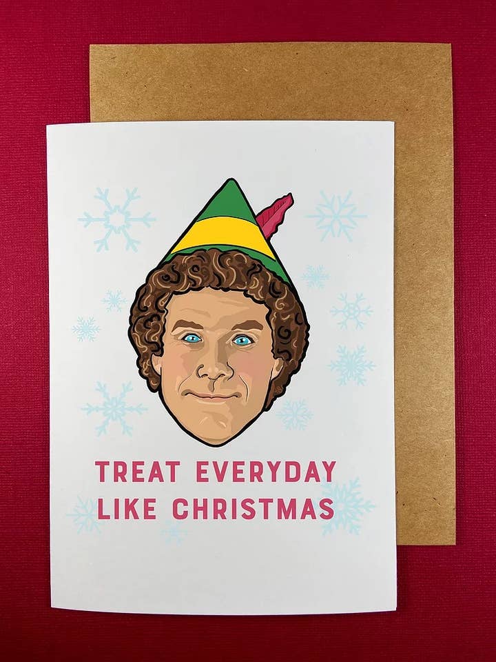 „Elf” vakantie-wenskaart voor wholesale door The Red Swan Shop