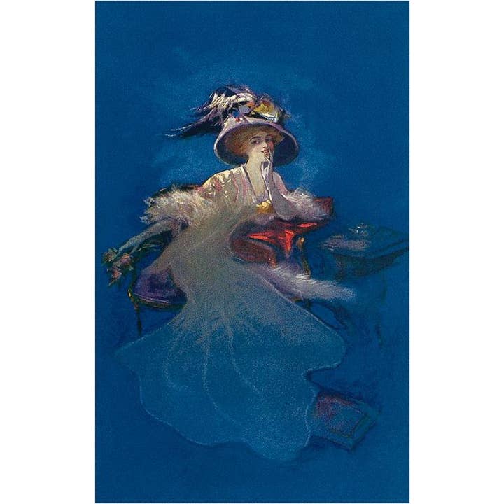 Magnet BW-69 Woman with Picture Hat in Chair for wholesale by Found Image Press