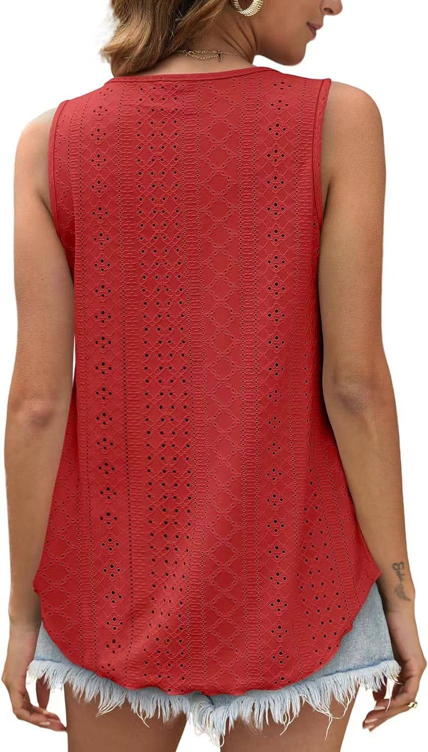 Lovesoft - Wholesale Tanktop - Dames - Dames zomerse losvallende mouwloze top met ronde hals10