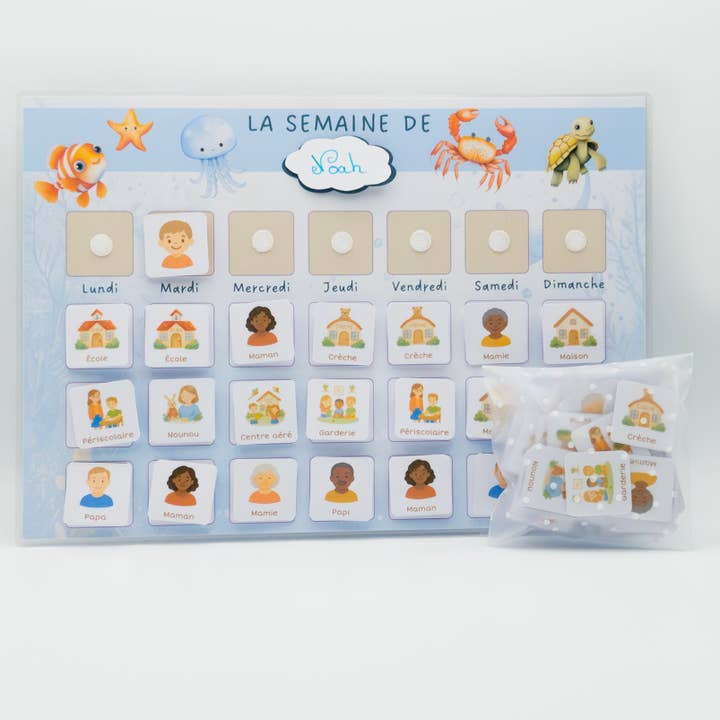 Children's weekly planner, Montessori-inspired - Marine World for wholesale by ColorFall Editions