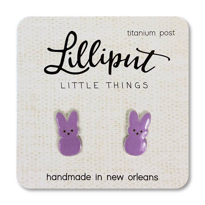 Lilliput Little Things - Wholesale Stud/Post Earrings - Marshmallow Easter Bunny Earrings // Easter Earrings5