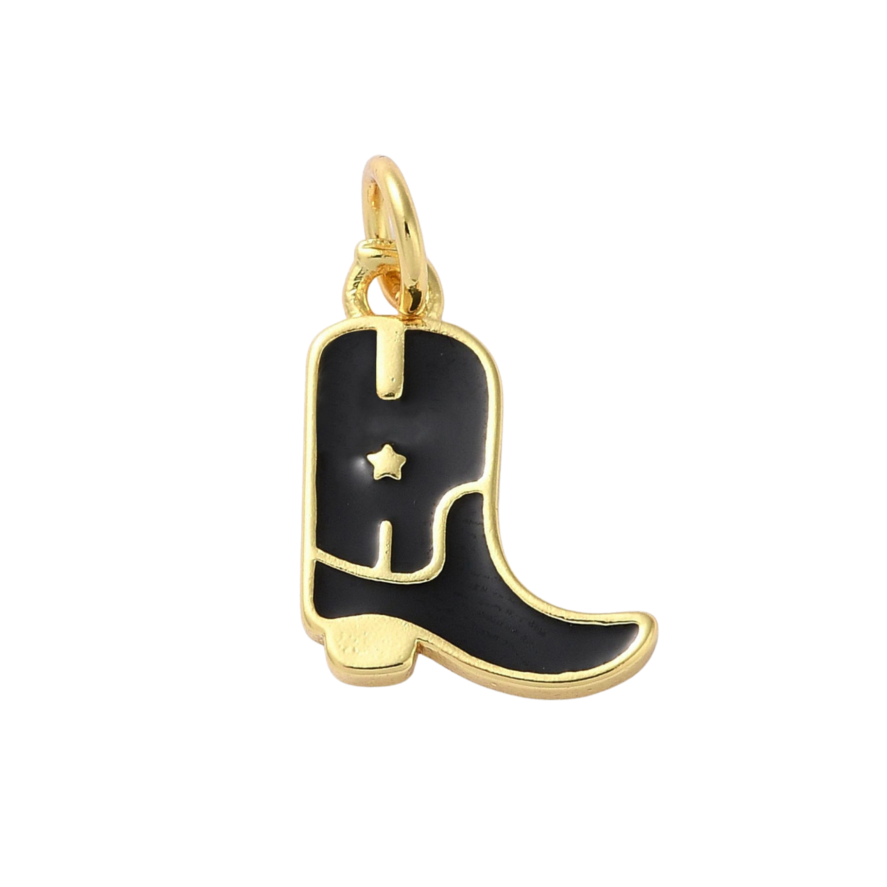 Love, Paige Designs - Wholesale Individual Charm/Pendant - 18k Gold Plated Brass Star Cowboy Boot Charm0