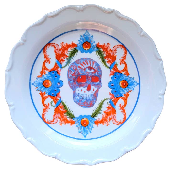 Carnivale Skull | Middagstallerken | Håndemaljeret for engroshandel hos Le Puppet Regime