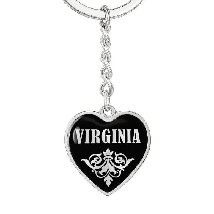 Virginia v02 - Heart Pendant Luxury Keychain for wholesale by Unique Gifts Store