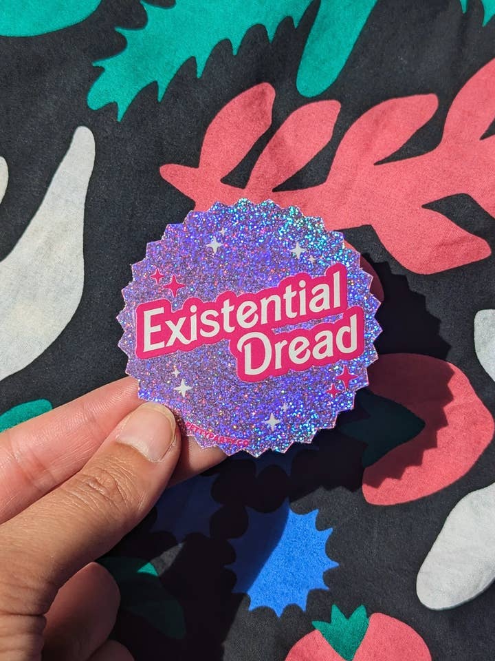 Existential Dread Glitter vinylsticker voor wholesale door Petty Party