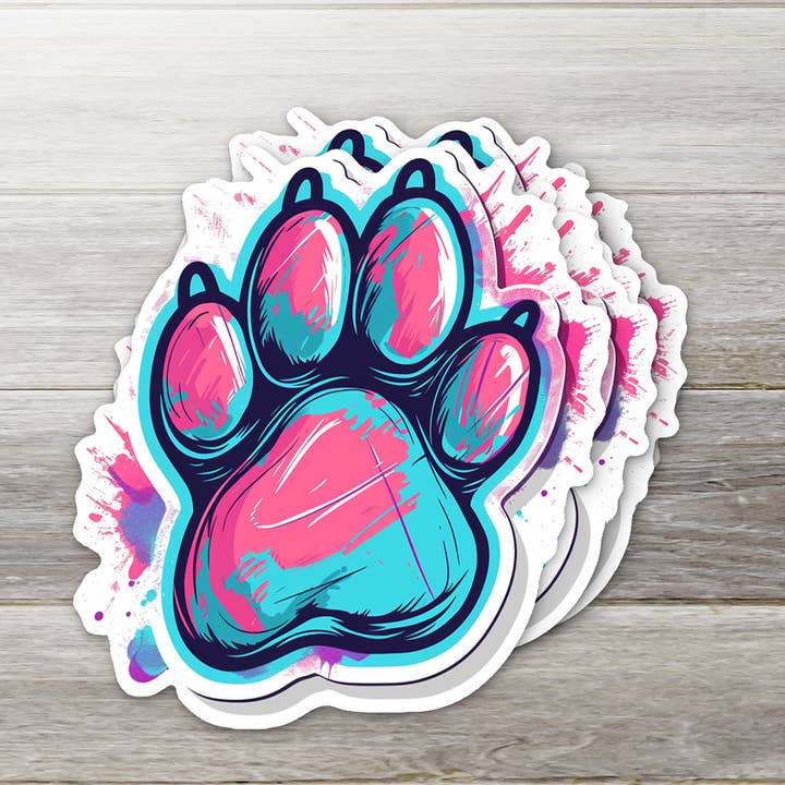 Autocollant pour patte, rose et bleu pour la vente par Ozark Sticker Company