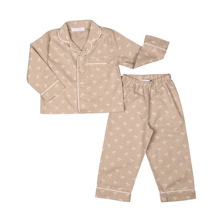 GASPARD | Pyjamas i bomuld i elfenben og sand for engroshandel hos Bebe Sweeny