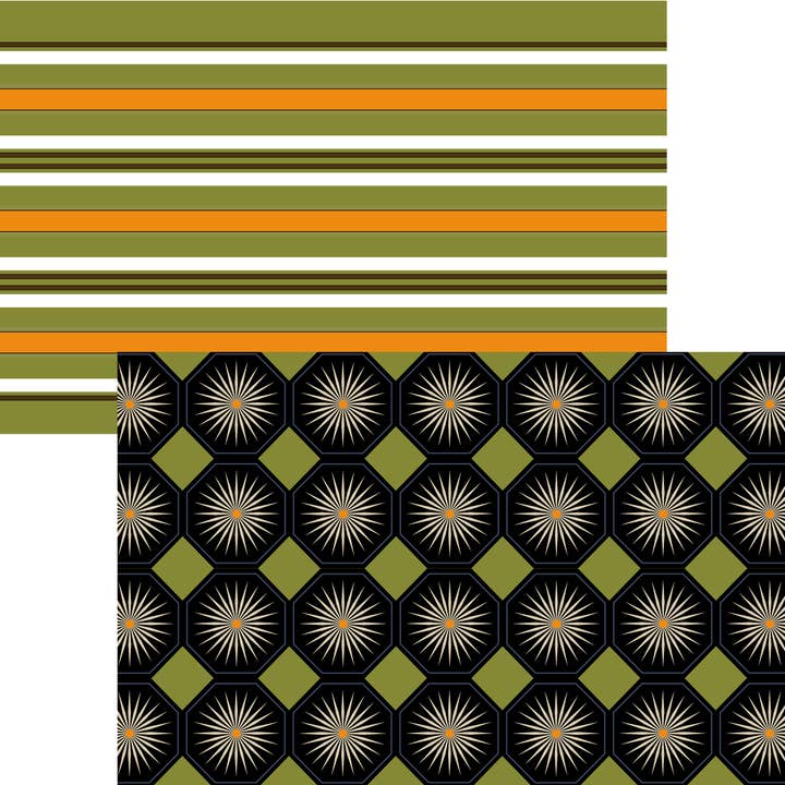 Sets de table en papier hexagonaux étoilés à double face de style mi-siècle pour la vente par Mod Lounge Paper Company