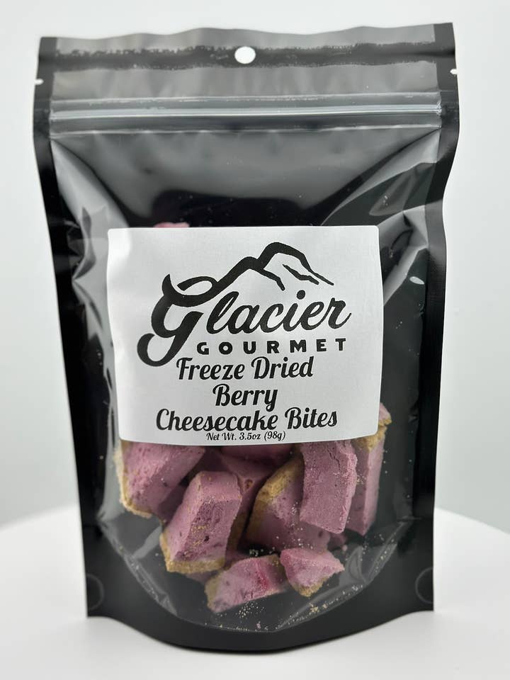 Frysetørrede Bær Cheesecake Bidder - 100g Pose for engroshandel hos Glacier Gourmet
