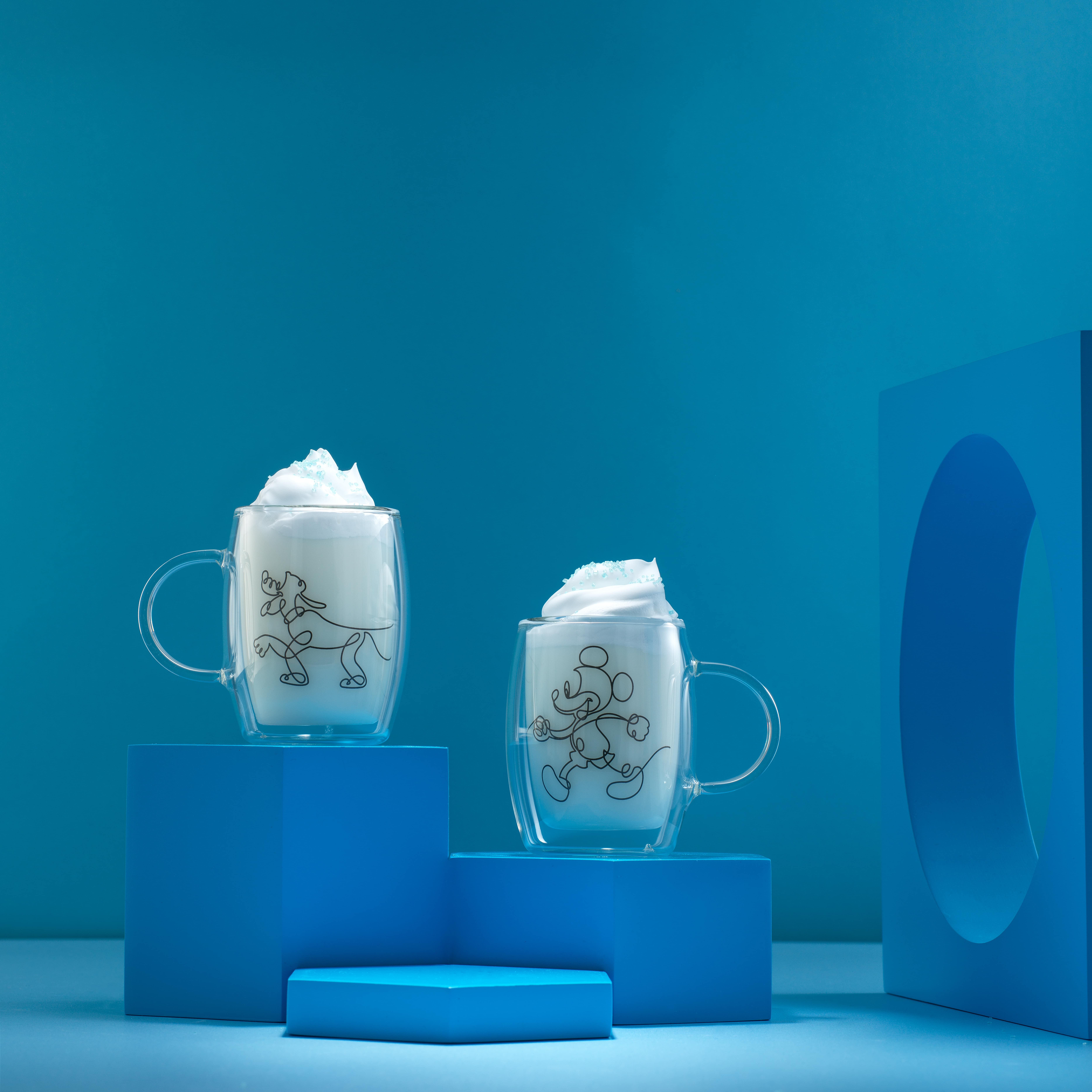 JoyJolt - Vente Tasse à café - Verres à expresso Disney Mickey et Pluto 5,4 oz - Set de 23