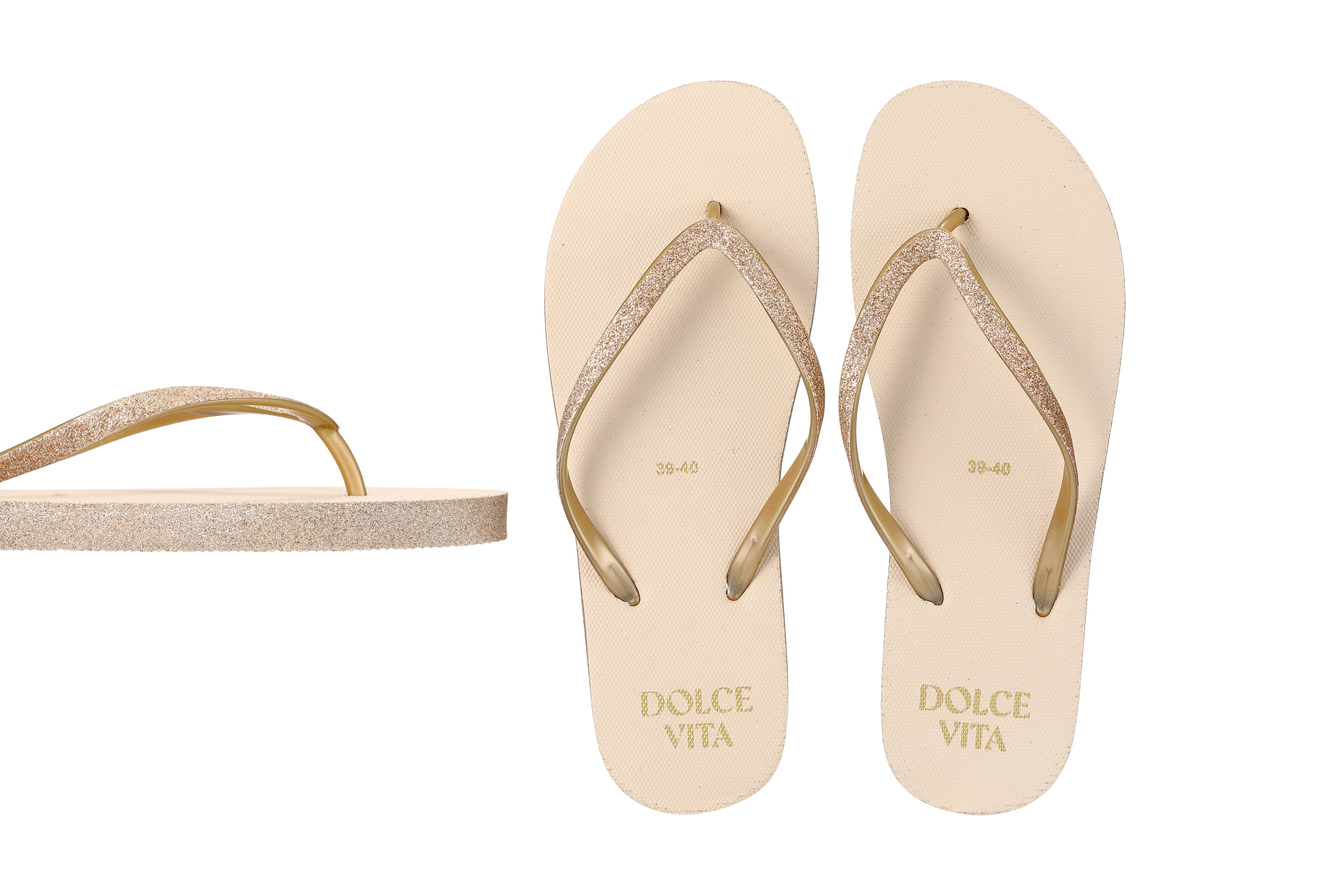 STELLA GREEN - Wholesale Flip Flops - Women's - Glittery Flip-Flops with Transparent Pouch7