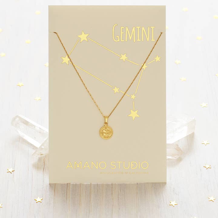 Amano Studio - Wholesale Pendant/Charm Necklace - Tiny Zodiac Medallion- Singles