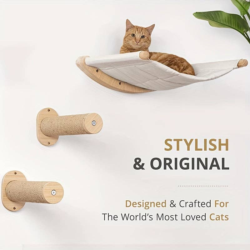 DIYSTORE - Vendita all'ingrosso Tiragraffi - Gatti - Un posto accogliente per il tuo amico felino: mensola da parete per gatti per dormire e giocare1