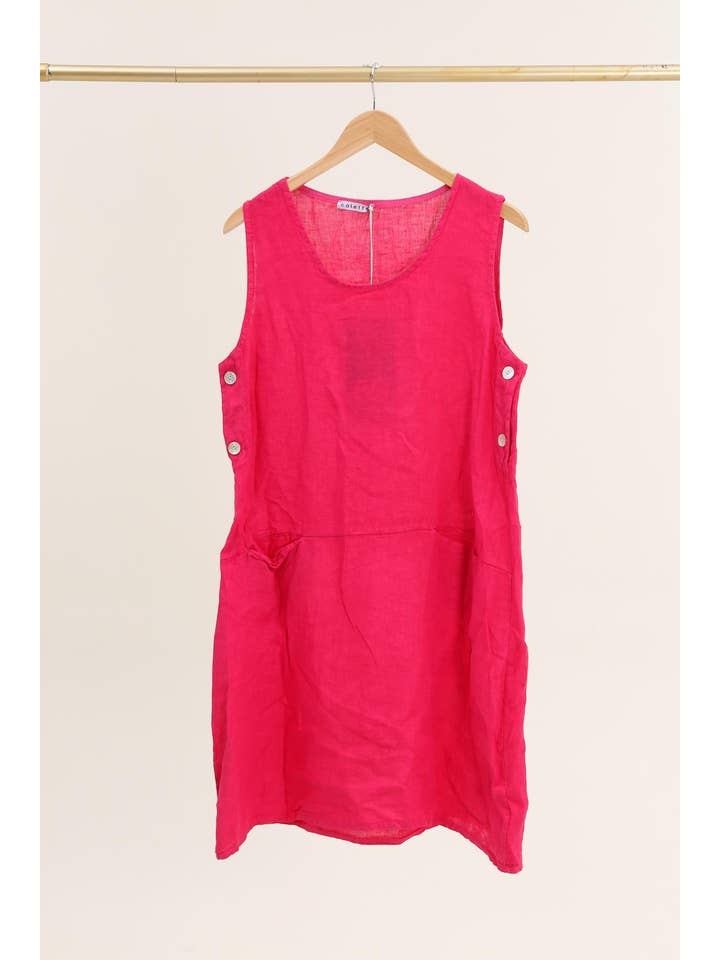 la maison des fibres naturelles – Großhandel Kleid – Damen – Ärmelloses Kleid aus 100 % Leinen, Modell 62551921