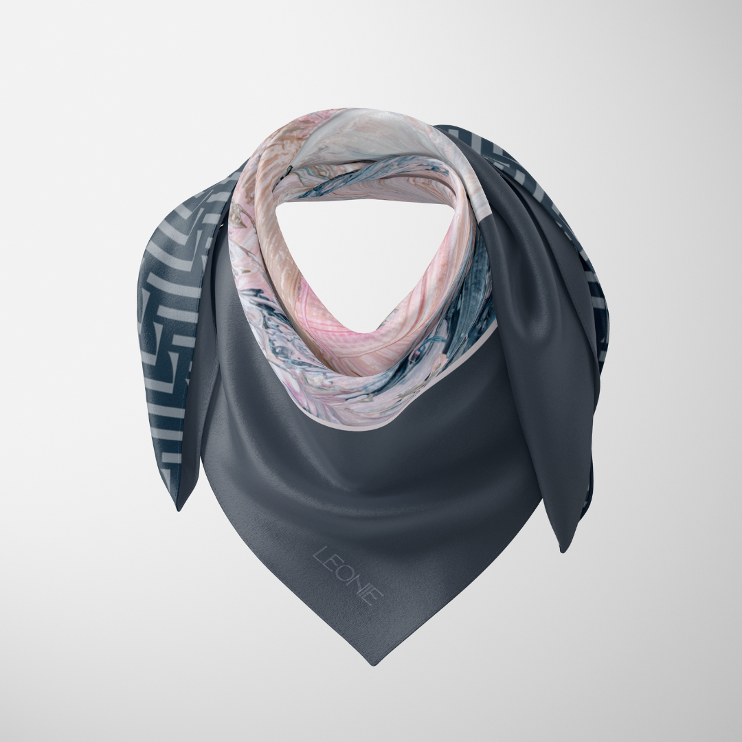 Leonie - Wholesale Scarf - Women's - Odette in Night Sky, 90cm Silk Scarf1