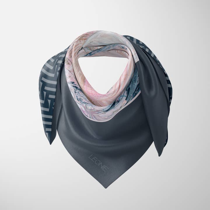 Leonie - Wholesale Scarf - Women's - Odette in Night Sky, 90cm Silk Scarf1