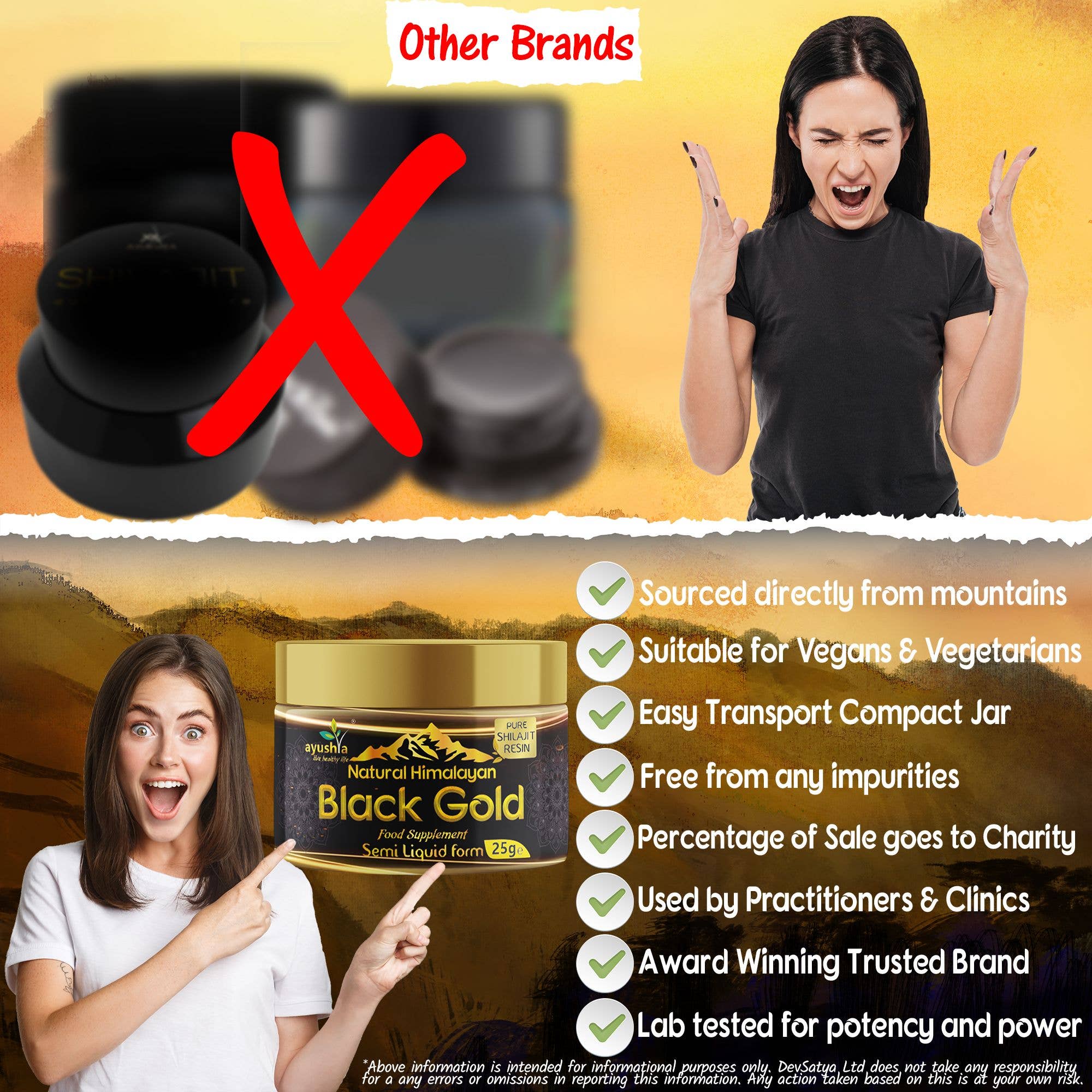 DevSatya Ltd Aushadh, Ayushya, Divyaherb - Vente Supplément oral/vitamine - Résine Pure de Shilajit Himalayen Black Gold - 25 g (0,8 oz)7