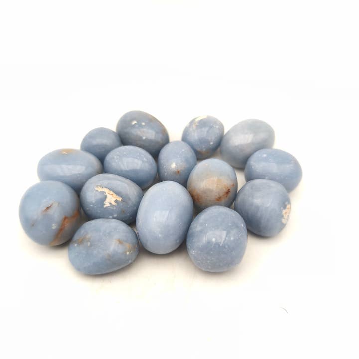 Pedras Roladas - Angelite (200 g) por atacado de Minéraux d'ailleurs