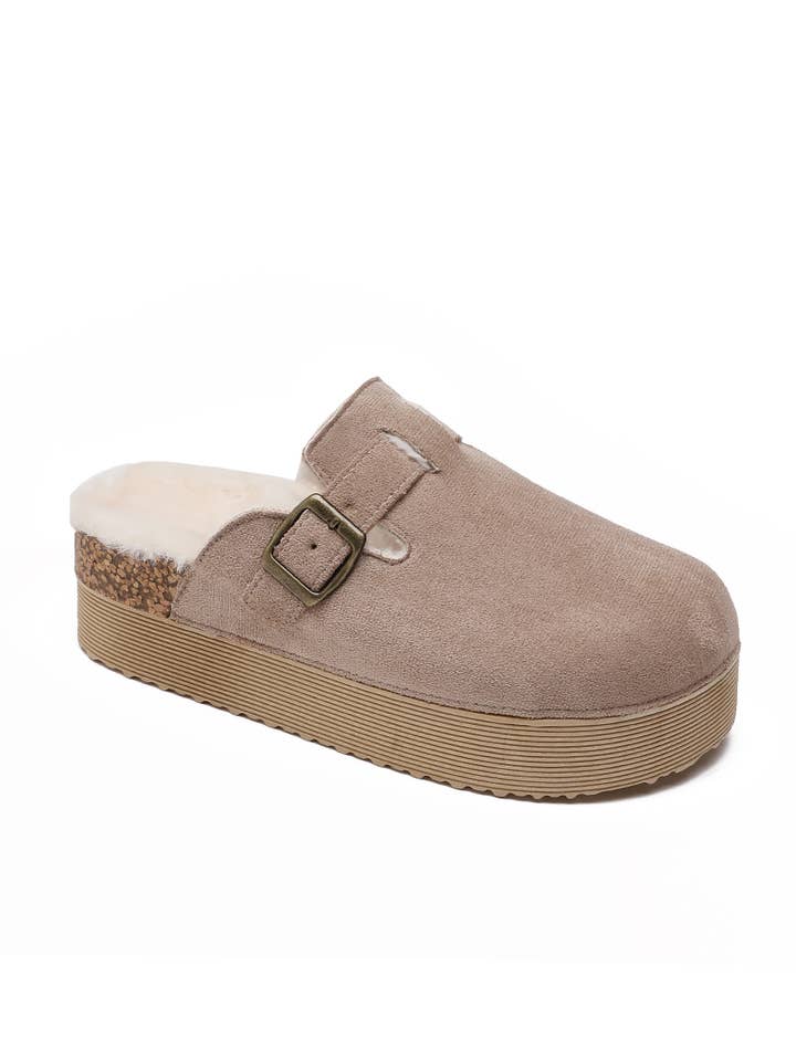 Joia Paris - Vendita all'ingrosso Sabot - Donna - Mule con zeppa con pelliccia e fibbia SS -238