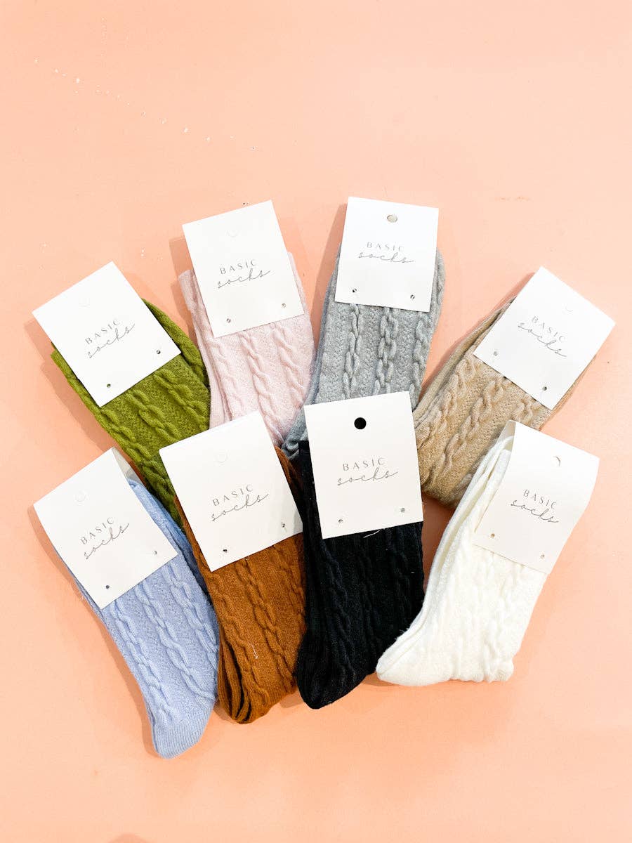 Angels Whisper Accessories – Engroshandel Strømper - Dame – Vinter Cable Woolen Crew Strømper2