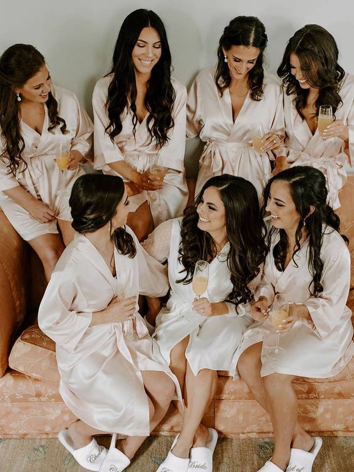 GiftsbyPR - Wholesale Robe - Women's - Champagne Silk Satin Bridesmaid Robe, Custom Satin Robe Gift11