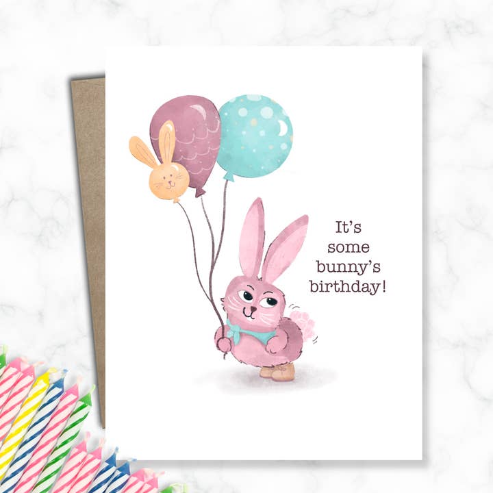 Birthday Card - Somebunny for wholesale by Katie Stack Illustrates