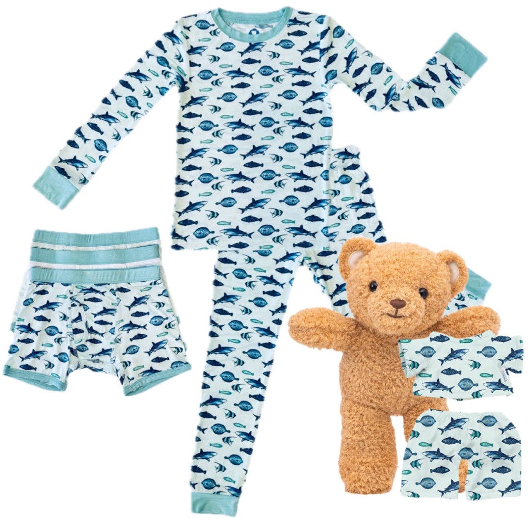 Zip N' Bear - Wholesale Sleepwear Set - Kids - Fin Frenzy Bundle0