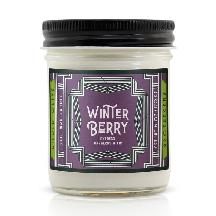 Soy Candle – Winter Berry – Cypress, Fir & Spiced Bayberry for wholesale by Gilded Olive Apothecary